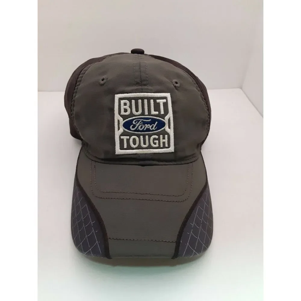Ford Built Ford Tough Strap Back Hat Cap Gray & Black | OSFA | 100%‎ Polyester